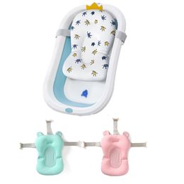 Seat Support Mat Foldable Baby Tub Pad & Chair Born Bathtub Pillow Infant Antislip Soft Comfort Body Cushion 2206241