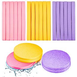 120 Pieces Compressed Facial Sponge Face Cleansing Makeup Removal Pad PVA Exfoliating Wash Round Spa Pads for Women