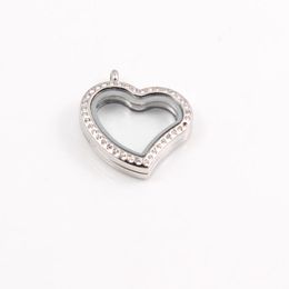 Pendant Necklaces Drop Silver/ Black/ Chocolate Heart 316L Stainless Steel Floating Locket PendantPendant