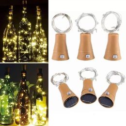 Cork Light String Solar Wine Bottle Stopper Copper Fairy Strip Wire Outdoor Party Decoration Novelty Night Lamp