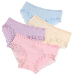 Panties 8pc/Lot Modal Soft Briefs Lace Young Solid Color Summer Little Girl's Big Underwear Hipster 10-16yPanties