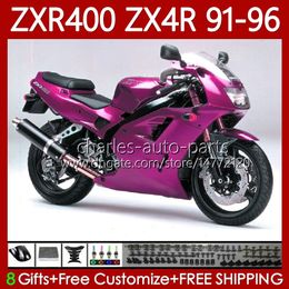 Bodywork For KAWASAKI NINJA ZXR-400 ZX 4R Cowling ZXR 400 CC 400CC Fairing Metal pink 138No.126 ZX-4R ZXR400 91 92 93 94 95 96 ZX4R 1991 1992 1993 1994 1995 1996 Body Kit