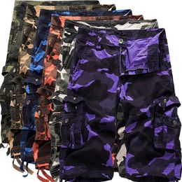 Multicolor Outdoor Large Size Loose Camouflage Pants Casual Beach Shorts Cargo Summer Streetwear Men Capris 220509