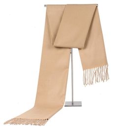 Luxury Brand Mens Scarf Autumn Winter Cashmere Scarves Solid Color Soft Shawl Wraps High Quality Warm Wool Neckerchief