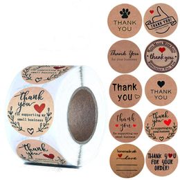 Gift Wrap 500Pcs/Roll 1 Inch Thank You Stickers Seal Labels For DIY Package Envelope Stationery DecorationGift