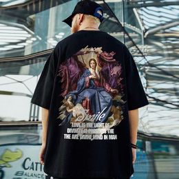 Camisetas masculinas VERIMOE 2022 dançarina de rua de grandes dimensões Hip Hop T-shirt preto alto unissex Graffiti Tees Streetwear Polpando camisetas soltas