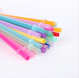 Multi color Drink Straws Creative Art Plastic Straw One-time Bending Birthday Smoothie Milk Juice Drinks Long Straws