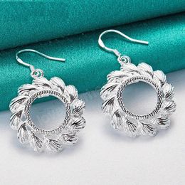 925 Sterling Silver Round Hot Wheels Dangle Earring For Woman Lady Wedding Engagement Party Fashion Jewellery