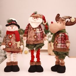 Christmas Decorations For Home Sitting Pose Doll Festival Gift For Children Extensible Ornaments Kawaii adornos Pendant 201027