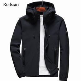 Jacket Men Zipper Arrival Brand Casual Solid Hooded Jacket Fashion Men's Outwear Slim Fit Spring and Autumn High Quality K11 201127