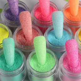 10Pcs Pink Sugar Powder Nail Glitter Sparkly Candy Colourful Bulk Fine Pigment Dust Kit For Manicure Gel Nail Art Decorations 220525