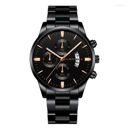 Wristwatches 2022 Montre Homme Watches Men CUENA Fashion Military Stainless Steel Watch Date Sport Quartz Wristwatch Clock Relogio Masculino