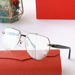 High quality womens sunglasses Sunshade eyeglass Antireflection Composite Metal Half frame Optical Rectangle Frame summer fashion match gifts for women