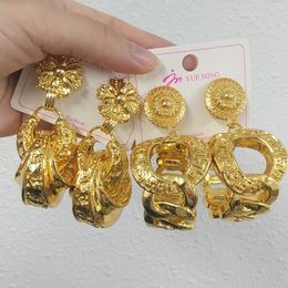 Hoop Huggie Women Gold Colour Wedding Earring Dubai Nigeria Personalised Style 18k Gold Plated Jewellery Accessories Large Hoop Earrings 230206
