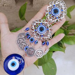 Turkish Blue Eyes Amulet Wall Protection Hanging Decoration Lucky Pendant Wind Chimes Ornament Garden Home Decorations 220813