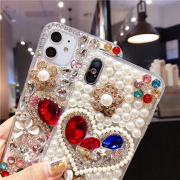 Cell Phone Cases suitable for 12 pro diamond love 13 pearl personality creative xsmax protective cover 11