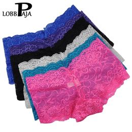Lot 6 PCS Women Boxers Underwear Sexy Full Lace French Panties Shorts Boyshort Ladies Knickers Intimates Lingerie M L XL XXL 220426