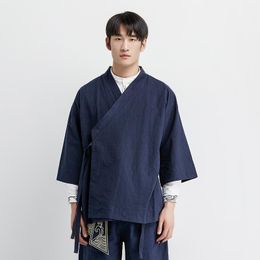 Men's Casual Shirts Chinese Kimono Cardigan Men 5XL Clothing Japanese Summer Shirt Streetwear 2022 Plus XXXXXL