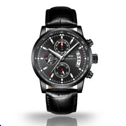 cwp Men Watches Top Brand Luxury Male Leather Waterproof Sport Quartz Chronograph Military Wrist Watch Clock Relogio Masculino Wristwatches montre de luxe