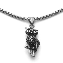 316L stainless steel men's Necklaces & Pendants owl animal Retro gothic jewel punk Rock character hip hop men's and women's jewelry