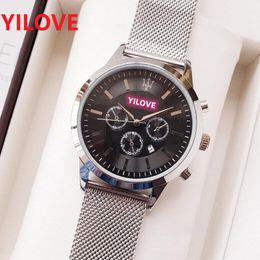 Relogio Masculino 43mm Military Sports Style Large Men Watches Fashion Stainless Steel Mesh Life Waterproof Montre De Luxe Casual Business Wristwatches