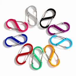 Large Keychain Multifunctional Key Ring Outdoor Tools Camping S-type Buckle 8 Characters Quickdraw Carabiner Backpack Two-way backpack DH0511