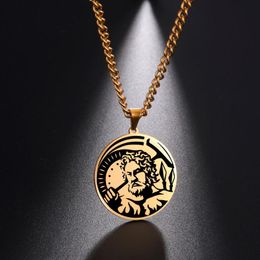 Pendant Necklaces Fishhook Greek Mythology HEPHAESTUS Necklace King God Of METALLURGY BLACKSMITH Fire Supernatural Stainless Steel Gift For