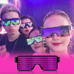 LED Light Up Glowing Glasses Party Decoration Luminous Glow DJ Electric Syllables nightclub props Eye Glasses