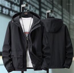 Spring And Autumn Jacket Men's Coat Youth Korean Casual Workwear Wild Loose Hooded Large Size Wear Jackets