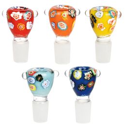Smoking Colourful Handmade 14MM 18MM Male Adapter Connector Interface Dry Herb Tobacco Pyrex Glass Bowl Container Tobacco Vessel Holder Bong Tool DHL Free