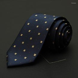 groom floral tie Australia - Bow Ties Mens Fashion Necktie For Brand Designer High Quality Navy Blue Floral 7cm Tie Male Formal Wedding Party Groom GravataBow Forb22