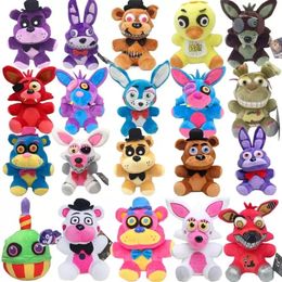 2022 Plush Animals 21 Designs 18cm FNAF Midnight Harem Plush Doll Kawaii Bonnie Chica Gold Fox Toy Kids Surprise Birthday Gift Wholesale