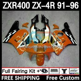 Bodywork Kit For KAWASAKI NINJA ZXR-400 ZX 4R Cowling ZXR 400 CC 400CC Fairing 12DH.100 ZX-4R ZXR400 91 92 93 94 95 96 ZX4R 1991 1992 1993 1994 1995 1996 Body black orange