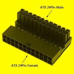 Computer Cables & Connectors 1Pcs ATX 90 Degree 24 Pin To 24pin Power Plug Adapter Mainboard Motherboard Modular For Supply CablesComputer