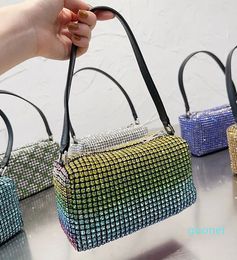 Designer -Full Water Drill Bag Women Shoulder Bags Diamante Handbag Purse Fashion Removable Leather Shoulder Strap Zipper Open Lady Clutch