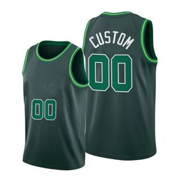 Printed Boston Custom DIY Design Basketball Jerseys Customization Team Uniforms Print Personalised any Name Number Men Women Youth Green Jersey