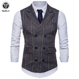 Mens Suit Vest Four Seasons Business Vest Jacket Fashion Casual Classic Large Size Double Breasted Business Male Vest Jacket 220507