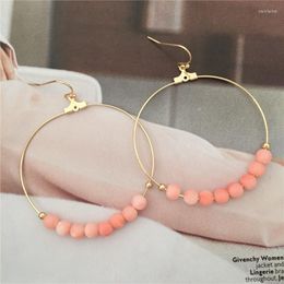 Dangle & Chandelier Korean Round Beads Drop Earrings 2022 For Women Fashion Wedding Jewelry Geometric Gold Earings Statement Brincos