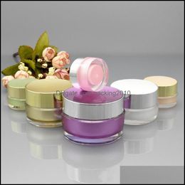5G 10G 20G 30G Portable Acrylic Cosmetic Makeup Face Cream Jar Sample Container Bottle Refillable Pot Drop Delivery 2021 Packing Bottles O