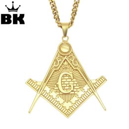 masonic pendant necklace Australia - Pendant Necklaces Stainless Steel Masonic All-Seeing Eye Charm Necklace For The Freemason Mens Gold Compass Jewelry With Cuban ChainPendant