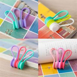 Hooks & Rails 3pcs Cable Organizer Soft Silicone Magnetic Winder Cord Earphone Storage Holder Clips For Data CableHooks