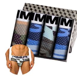 4Pcs Soft Jockstrap Underwear Man Brief New Brand Cotton Innerwear Gay Sexy Men's Panties Briefs Men Underpants Underware Y220426