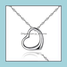 Pendant Necklaces Pendants Jewelry Heart Necklace Sier Chain For Women Girl Party Gift Fashion Wholesale - Drop Delivery 2021 L43R9