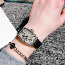 Wristwatches Fashion Unique Design Luxury Diamond Crystal Women Watches Colourful Leather Strap Quartz Girl Ladies Clock Dress WristwatchWris