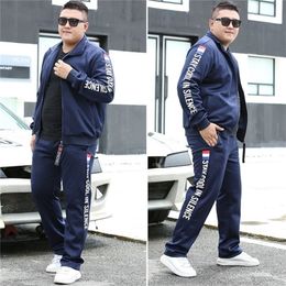 Men Running Sets Autumn Sportswear 140KG Sport Suit Sweatshirt Sweatpants Mens Clothing 2 Pieces Sets Jogging Tracksuit 220610