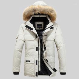 Men's Down & Parkas 2022 Winter Jacket Korean Fashion Causal Fur Collar Parker Coat Cotton Hooded Thick Warm Windbreaker 6XL Kare22