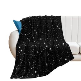 Blankets Anti-ball Blanket For Aircraft Office Nap Black Universe Throw Warm Plush BlanketBlankets