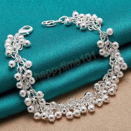 925 Sterling Silver Matte Full Beads Ball Chain Bracelet For Women Wedding Engagement Party Fashion Jewellery