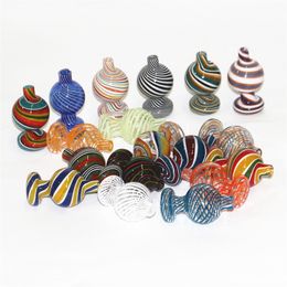 25mm OD Smoking Colorful Glass Bubble Carb Cap Wig Wag Dome For 2mm 3mm 4mm Thick Quartz Banger Nail Glass Bongs Dab Oil Rig