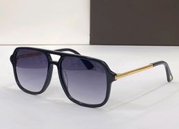 Gold Black Pilot Sunglasses 0910 Smoke Sun Glasses Men Fashion sunglasses gafas de sol with box
